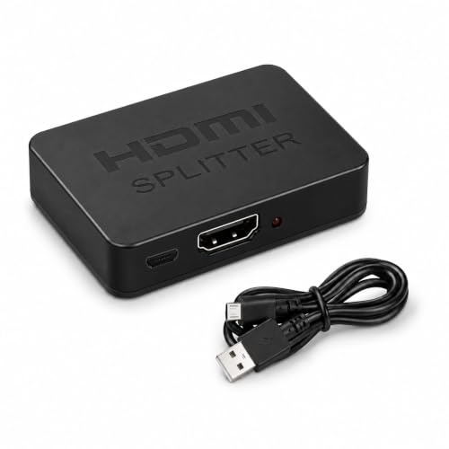 Divisor HDMI 1 Entrada a 2 Salidas 4K, HDMI Splitter 1x2 Duplicador de Señal para Pantallas Duales, Adaptador HDMI con Soporte 1080p 60Hz y 4K 30Hz, Audio Sincronizado, Plug and Play para TV Monitor