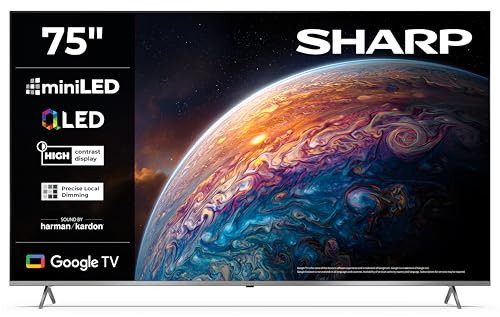Sharp TV Smart 75 pollici 4K Ultra HD Mini LED QLED Harman Kardon HDMI eARC Dolby Vision Dolby Atmos 75JP7365E