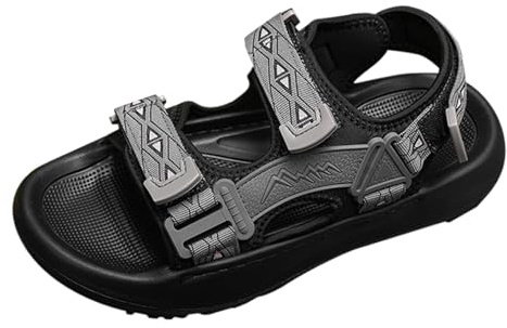 Générique Sandaler dam komfort chic skor dam sport promenadskor lediga utomhus lädersandaler mjuka öppna tofflor lätta halkfria tofflor, svart, 40 EU