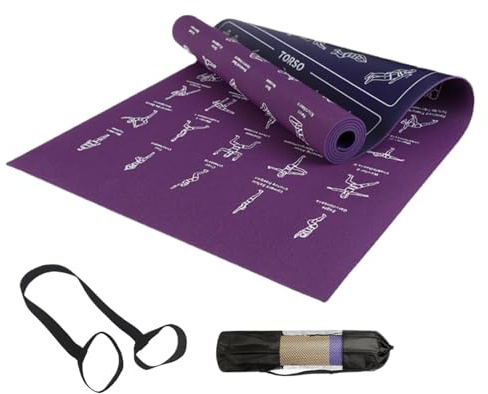 Esterilla de Yoga Antidesgarro Suave con Posturas y Estiramientos