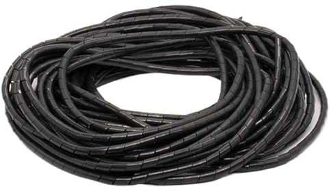 Tubo avvolgicavo a spirale, Avvolgicavo flessibile a spirale da 20 m, multicolore, 4-30 mm, for tubi di avvolgimento, organizer for cavi(6mm-Black)