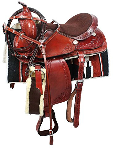 Silver Star Casting Company Silver Star Sattel Western Amigo COMPLETA, Chestnut, 17 = 43 cm