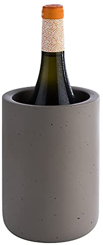 Buddy's Bar - Refrigeratore per Bottiglie Concrete, refrigeratore di Alta qualità per Champagne in Cemento, 12 x 19 cm, Non rovina i mobili, Adatto per Bottiglie da 0,7 L - 1,5 L, Grigio Cemento