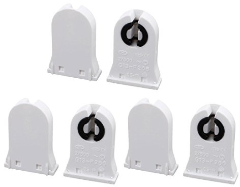 Aexit 6 Pcs AC500V 2A G13-F266 T8 Douille Lumière G13 Base Support De Lampe Fluorescent Blanc UF116552D543605B