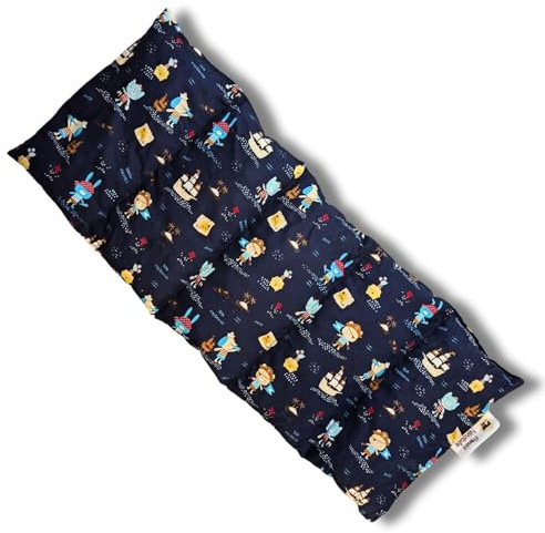 Franzis Nähstube 50x20cm Dinkelkissen Piraten in 100% Baumwolle I Körnerkissen Dinkel 50x20 für Mikrowelle I Wärmekissen, Dinkelkernkissen, Nackenwärmekissen