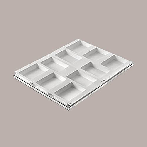 Lucgel Molde de silicona para galleta helado rectangular grande doble - 10 poses -