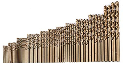 74Pcs M35 Foret Metal HSS Cobalt Jeu de Forets Hélicoïdaux de Meulage Haute Précision Outils Combinés de Forage 1.0-8.0mm Angle 135° Idéal pour Tôle Fonte Acier Inoxydable