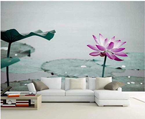 Fototapete 3D Effekt Retro Zen Pink Lotus Fototapete Vlies Tapete Bilder Wand Wanddeko Dekoration 430x300cm