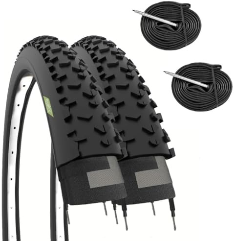 Ecovelò Unisex – Erwachsene Kameras 2 MTB Reifen 29 x 2,25 (57-622) + Kammern, Schwarz, 29 x 2.25