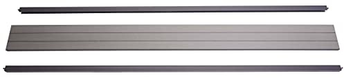 Mendler Abschluss-Set für WPC-Sichtschutz Sarthe - 180cm, grau | Abschlussprofil Windschutz, Alu-Pfosten