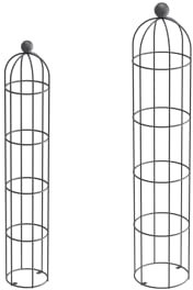 ELEO Rankobelisk Messina Set anthrazit schwarz - 140x29 und 160x34 cm Rankhilfe rund aus Metall für den Garten wetterfest pulverbeschichtet - Pflanzenstütze dekorativ und praktisch für draußen