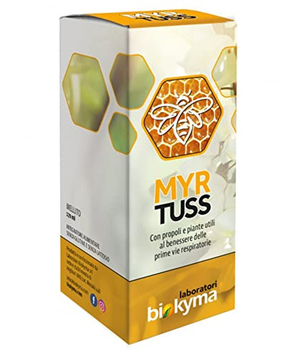 Biokyma - Myrtuss Sciroppo - 170 ml - Con Propoli, Erisimo, Lichene e Menta utili al benessere delle prime vie respiratorie - Benessere delle gola - Senza Glutine e senza Lattosio