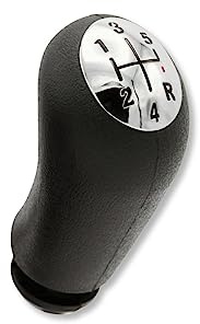 1neiSmartech Pomello Leva Cambio Manuale 5 Marce e Retromarcia Manopola Compatibile Con Renault Megane Clio Scenic Kangoo (Incisione numeri marce, Nero)