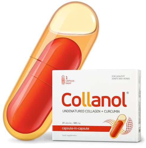 Collanol - The Revolution in Joint Health Care - Liquid Formula in a Double Capsule 3D Collagen + Micellar Extract of Turmeric Roots 1 Capsule/Day. Laboratory Tested (20 Servings)