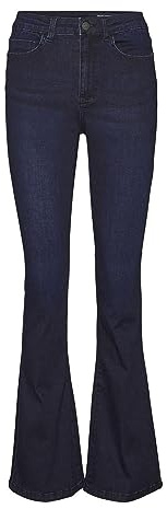 Noisy may NMSALLIE HW Flare VI241DB Noos Jean pour Femme Bleu foncé Denim 27/30