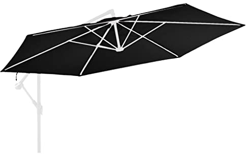 INLIFE Ersatzbezug für Ampelschirm Schwarz 350 cm