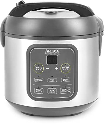 Aroma Housewares Professional 8-Cup (Cooked) / 2Qt. Digital Rice & Grain Multicooker (ARC-994SG), Gray