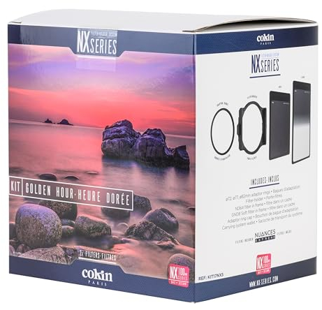 COKIN NX-Series Golden Hour Kit inc. 100mm Filter-Holder + Wallet + NUANCES Extreme ND64 in frame + GND8 Soft in frame + ø72/77/82mm Adapter ring + accessories