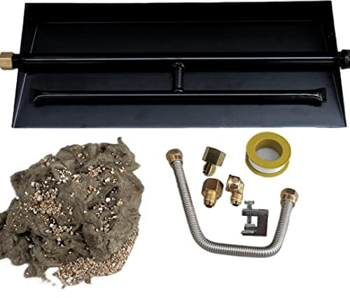 Americangaslos - Bruciatore per caminetto a gas, 45,7-61 cm, bruciatore a gas, braciere a gas, tronchi a gas, bruciatore a propano (45,7 cm, due tubi)