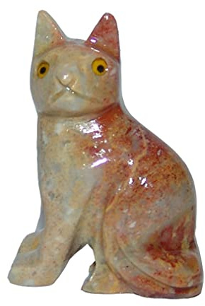 Janni-Shop-Trommelsteine Speckstein Katze geschliffen Figur ca. 40 mm