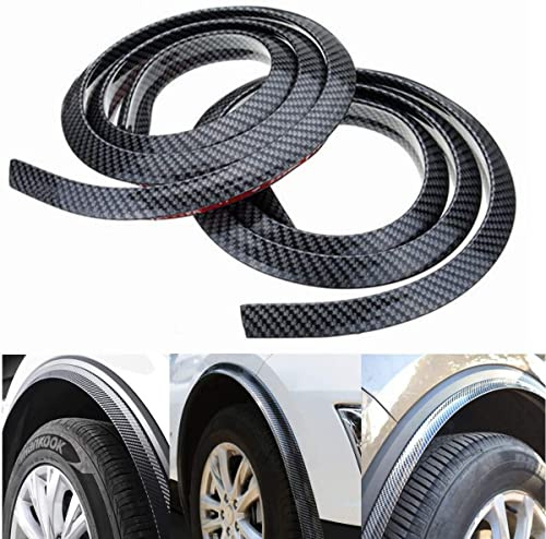Eachbid Sopracciglio per Parafanghi Protezione Universale per Auto in Colore Fibra di Carbonio Antigraffio 1.5M (2 pezzi)
