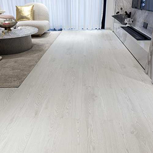 Pavimento in vinile – Pavimento in lino con effetto legno grigio, piastrelle autoadesive, impermeabile, per ufficio e cucina