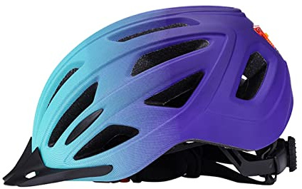 Bike Helmet Bicycle Helmet Men Women with LED Rear Light Detachable Pad Unisex Cap Cycling Helmet Adult Helmet for Skating Biking Road Bike, Blue Purple