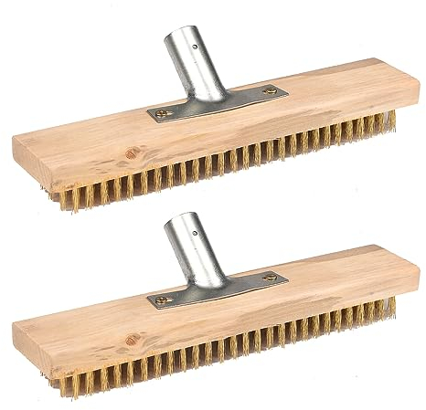 MFUOE Lot de 2 brosses à récurer en fil d'acier à poils métalliques rigides pour douche, mur, garage, cour, terrasse