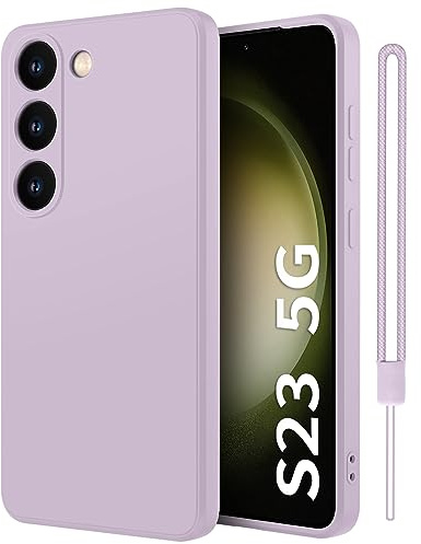 Qasyfanc Handyhülle für Samsung Galaxy S23 5G Hülle, Soft Silikon TPU Case Ultra Dünn Microfiber Kameraschutz Rundumschutz Anti-Kratzer Schutzhülle für Samsung Galaxy S23 - Lila