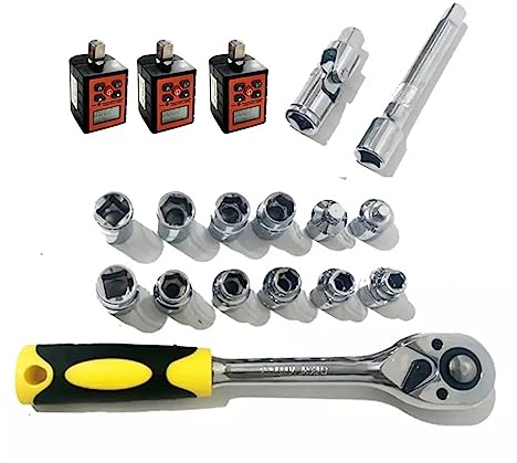 Drehmomentschlüssel 1/2 1/4 3/8 Digitaler Drehmomentmesser Messadapter Zündkerze Fahrrad KG Drehmomentschlüssel Messgerät Tester Schraubendreher (Color : 1 UK, Size : Model All Set)