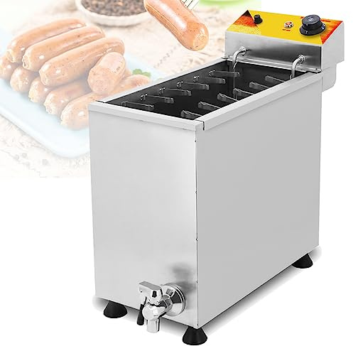 FURLOU 25L Fromage Hot Dogs Bâtons Friteuse Électrique Commerciale, Comptoir en Acier Inoxydable Cuisine Graisse, Corn Dog, pour Restaurant, Magasin, Maison