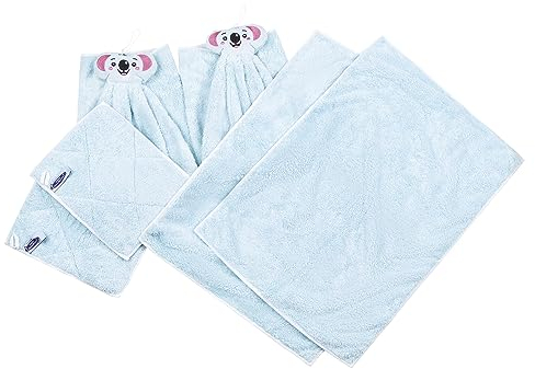 Aqua Clean Küchenfreunde Küchenhandtücher, Geschirrtücher & Spültücher, 6-TLG. (Blau, Koala)