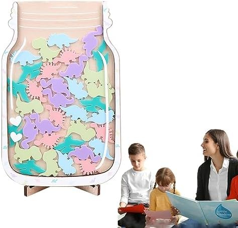 Star Reward Jars Magnetisch Motivierend Personalisiert Sterne Belohnungsglas für Jungen Mädchen Kindergarten Grundschule Routine Trainingsgeschenke Belohnungstafel Dekoration (D)