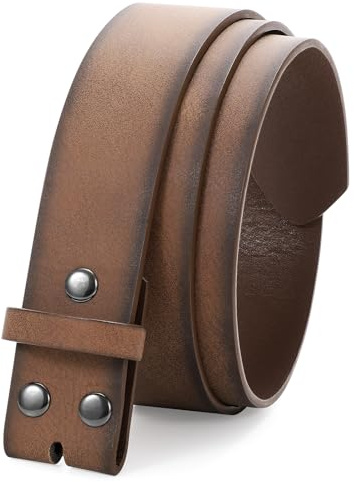 JASGOOD Western Leather Belt Strap for Men without Buckle Vintage Cowboy PU Leather Belt Strap 1.5 inch Wide
