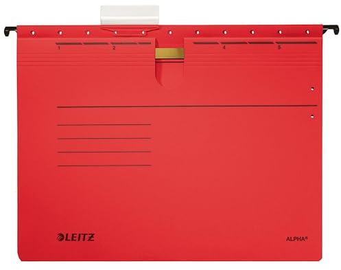 Hängehefter Leitz 1984 Alpha, kaufmännische Heftung, rot, 25 Stück