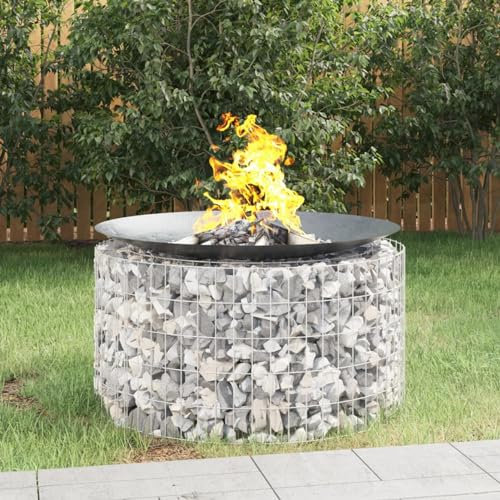 Homgoday Gabion fire bowl Galvanized iron Ø100 cm A