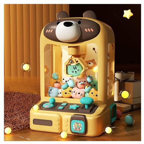 Kaugummiautomat, Greifarm Automat mit Interaktive Lichter,Musik,30*Plüschtieren,10*Gashapons, Arcade Automat Weihnachtsgeburtstagsgeschenke,Bear