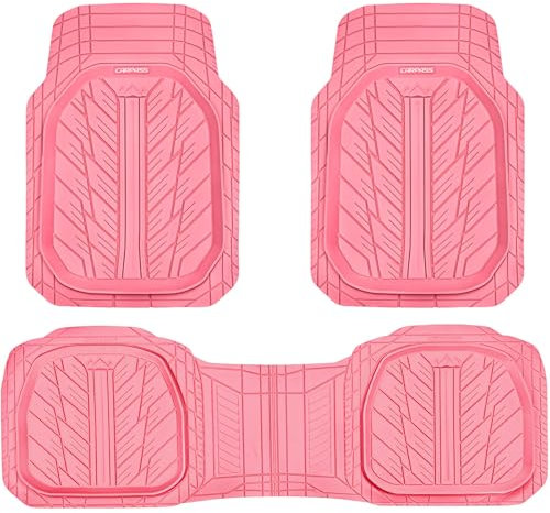 Car Pass DeepDish - Juego Completo de tapetes de Goma Resistentes para automóvil, 3 Piezas, universales, Impermeables, para Adaptarse a Camiones, Furgonetas, SUV, tapetes duraderos para Todo Tipo de