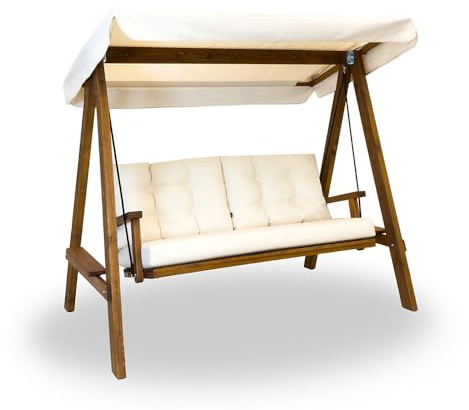 WESTMANN Holz Hollywoodschaukel Pera 2000 | Beige | 203x116x180 cm