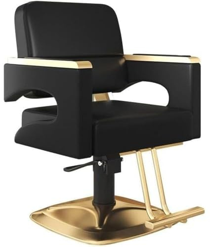 BJSHAOHUA Sillón Profesional de Peluquería, 360º Giratoria con Base Fijo de Metal, Altura Regulable, Asiento Suave y Cómodo de Material Piel