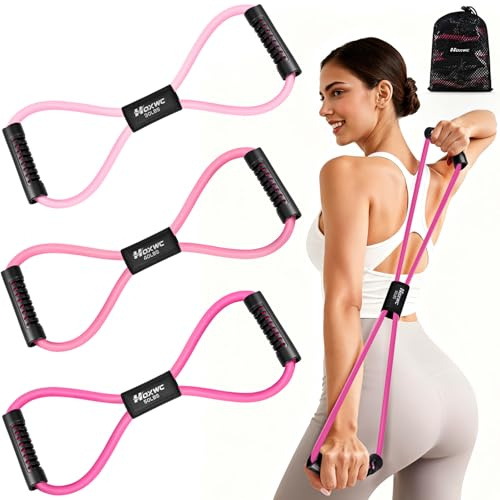 Figura 8 Banda de Resistencia, Bandas de Ejercicio para Espalda, 8 Bandas de Resistencia en Forma de 8 para Brazos, Hombros, Estiramiento de piernas, Fisioterapia, Yoga, Pilates, Equipo de