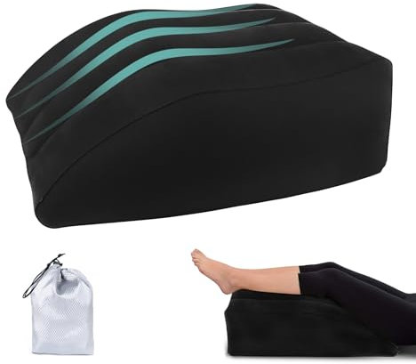 Williyatt Venenkissen Beinhochlagerungskissen, Aufblasbare Keilkissen für Beine, Komfort-Beinkissen zum Schlafen, Beinauflage Stützkissen Verbesserung der Durchblutung Reduzierung Schwellungen Schwarz