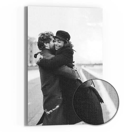 DEQORI personalisiertes Hybrid-Leinwandbild | eigenes Bild auf Canvas 60x90 cm cm | Leinwand Bild flach & modern mit Glas | Wandbild für Wohnzimmer, Schlafzimmer, Flur & Küche