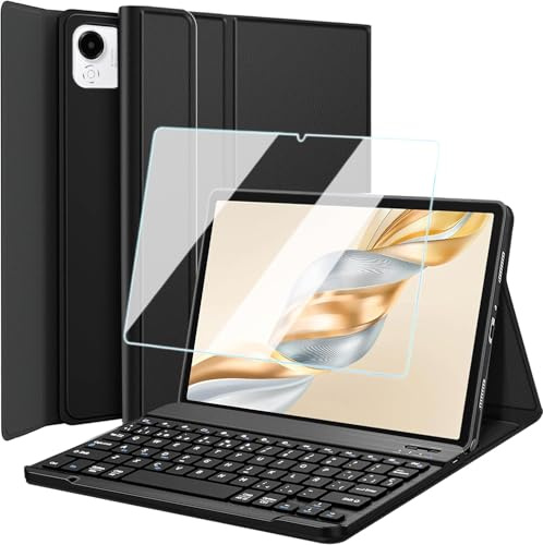 Nanhent Funda con Teclado Español Ñ para Honor Pad X9a 11.5 Pulgadas 2025 Tablet, 9H Protector de Pantalla, Carcasa Folio con Teclado Magnético Inalámbrico Bluetooth Desmontable (Honor Pad X9a)