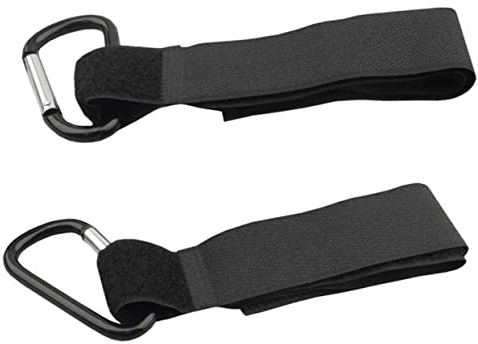 Kinderwagenhaken 4 Stück aus Nylon mit Kletterknopf Karabiner | Schwarz, für Babywagen und Gehwagen, zum Tragen von Taschen, Schlüsseln und Geldbörse
