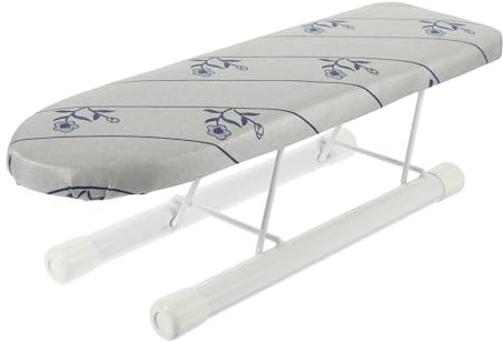 SWOOMEY Mini Planche à Repasser Pliable De Table En Métal Argenté Résistant à Haute Température Plateau Antidérapant Pour Vêtements Domestique Usage Compact Et Transport Facile