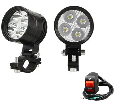 Proyector Moto Faros Delanteros 2 Uds 60W 12V 24V Faros Delanteros De Moto Faros Motocicleta Lámpara Auxiliar Led Accesorios De Foco De Motocicleta(2 pcs 4LED)