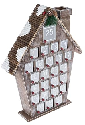 Trähus Adventskalender | Nedräkning Adventskalender, 24-dagars adventskalenderfest, trä nedräkning kalender dekoration för barn
