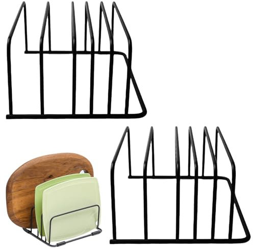 Support pour Planche à Découper, avec 5 Compartiments, Range Couvercle Et Rangement Couvercle Casserole, Range Casserole pour Couvercles de 1,3 à 2,7 cm, Idéal pour La Cuisine Et Le Plan de Travail