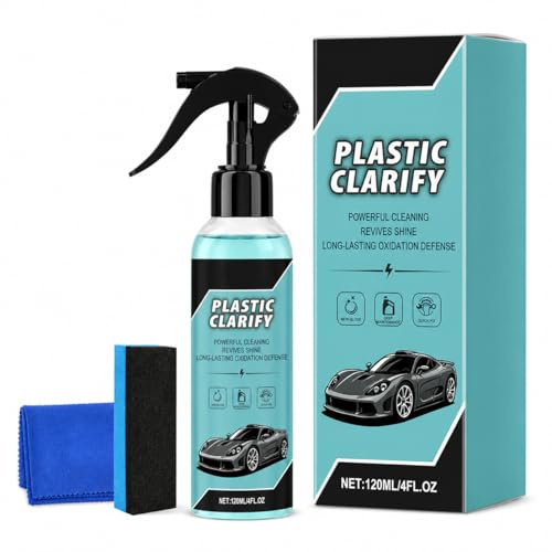 Plastic Clarify for Cars,2026 New Car Interior Plastic Cleaner,Multipurpose Efficient Car Plastic Restorer Spray, Waterless Spray Wax, Plastic, Rubber, Leather Cleaner 120ml(1pc)